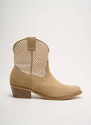 Botine/ghete vârf ascuțit toc de 4 la 6 cm bej MINKA DESIGN femeie