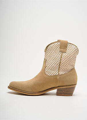 Botine/ghete vârf ascuțit toc de 4 la 6 cm bej MINKA DESIGN femeie