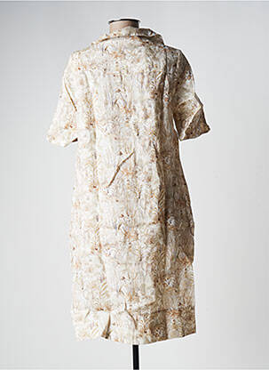 Rochie midi imprimeu floral mâneci scurte bej LA FEE MARABOUTEE femeie