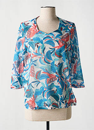 Tricou mâneci 3/4 mâneci 3/4 albastru ELEANE femeie