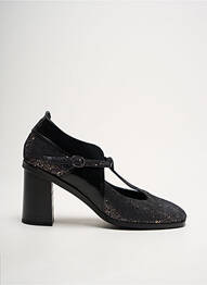 Pantofi cu toc țesătură satinată toc de 7 la 9 cm negru LILI MILL femme