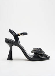 Sandale/pantofi decupați țesătură satinată toc de 7 la 9 cm negru LIU JO femme