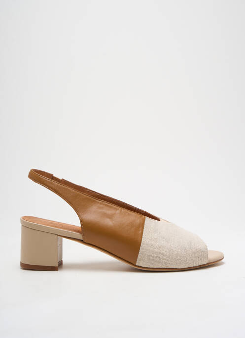 Sandale/Pantofi decupați bej NAGUISA femeie