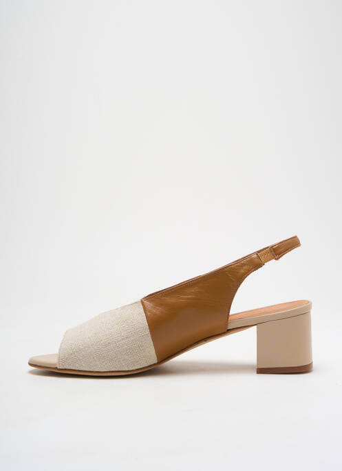 Sandale/Pantofi decupați bej NAGUISA femeie