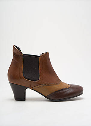 Botine/ghete material neted toc de 4 la 6 cm maro FOLLIA DOLCE femeie