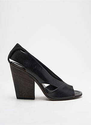 Pantofi cu toc țesătură satinată toc de 7 la 9 cm negru PANTANETTI femeie