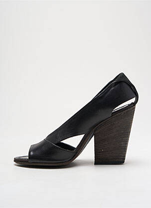 Pantofi cu toc țesătură satinată toc de 7 la 9 cm negru PANTANETTI femeie