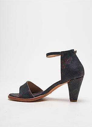 Sandale/pantofi decupați țesătură satinată toc de 4 la 6 cm negru NEOSENS femeie