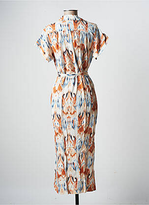 Rochie midi imprimeu fantezie mâneci scurte alb LA FEE MARABOUTEE femeie