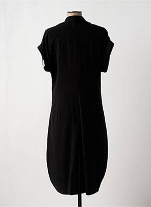Rochie midi țesătură crep mâneci scurte negru #144894 femeie