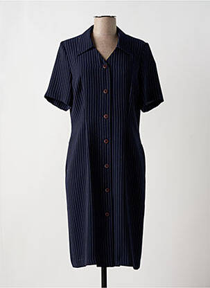 Rochie midi țesătură crep mâneci scurte albastru MARCELLE GRIFFON femeie