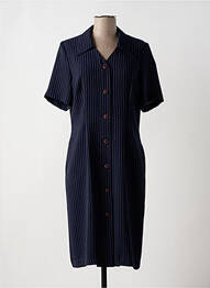 Rochie midi țesătură crep mâneci scurte albastru MARCELLE GRIFFON femme