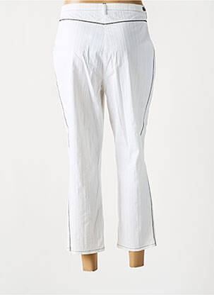 Pantalon 7/8 închidere cu fermoar sub clapetă cu nasturi alb QUATTRO femeie