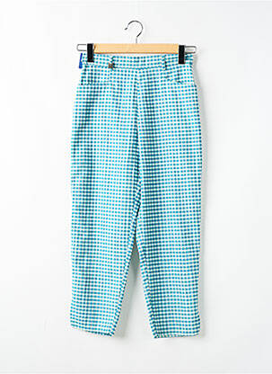 Pantalon trei sferturi croială dreaptă albastru QUATTRO femeie