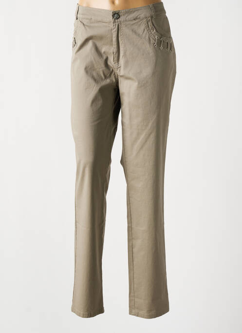 Pantalon slim bej FRED SABATIER femeie