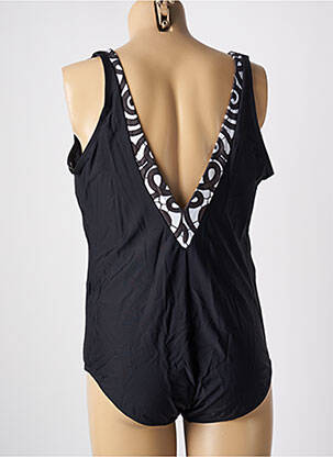 Costum de baie dintr-o singură piesă efect material satinat top sutien modelat negru CALAO femeie