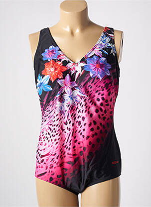 Costum de baie dintr-o singură piesă efect material satinat top sutien modelat roz OCEAN femeie