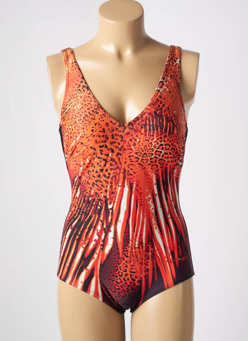 Costum de baie dintr-o singură piesă efect material satinat top sutien modelat portocaliu OCEAN femme