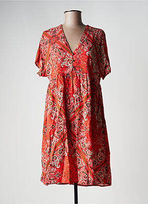Rochie midi croială fluidă mâneci scurte roșu LA FEE MARABOUTEE femeie