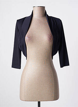 Bolero efect material satinat albastru ELEONORA AMADEI femeie