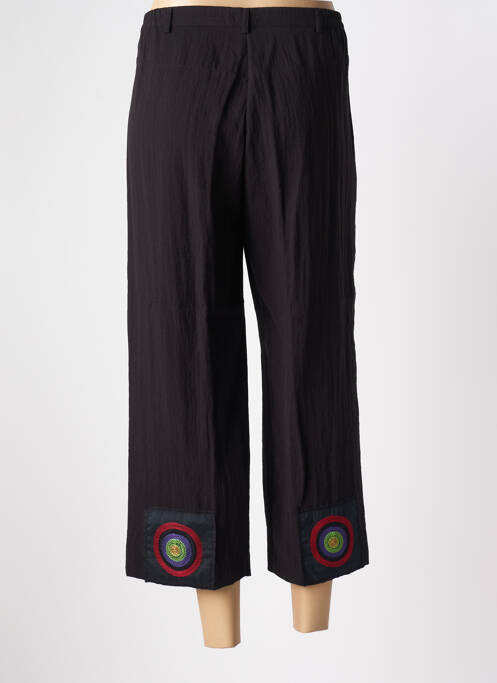 Pantalon trei sferturi croială dreaptă talie înaltă negru JEAN DELFIN femme
