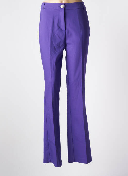 Pantalon evazat elasticitate talie înaltă violet IRIS MITTENAERE FOR MORGAN femme