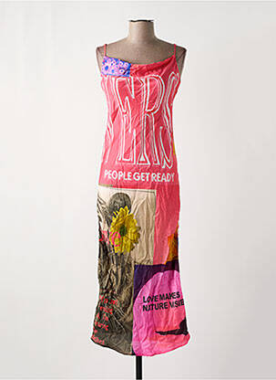 Rochie lungă roz DESIGUAL femeie