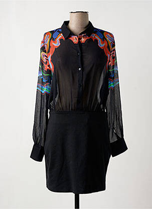Rochie scurtă mâneci lungi mâneci lungi negru DESIGUAL femeie
