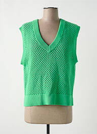 Pulover plasă decupată fără mâneci verde TOM TAILOR femeie