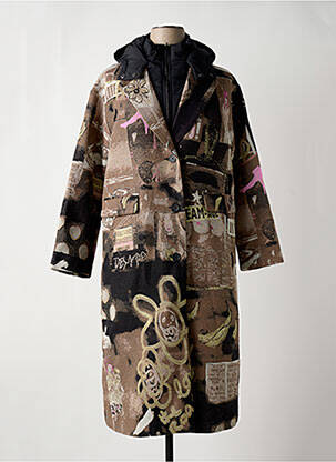 Palton lung maro DESIGUAL femeie