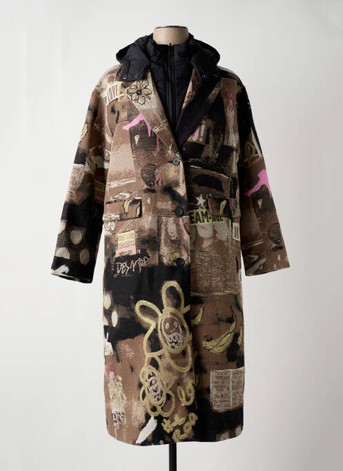 Palton lung maro DESIGUAL femeie