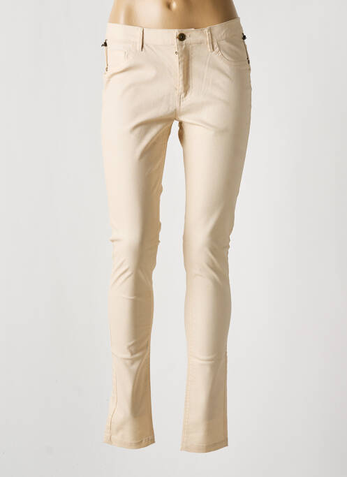 Pantalon slim bej VILA femeie