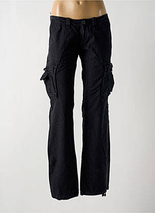 Pantalon cargo țesătură poplin talie joasă negru LE TEMPS DES CERISES femeie
