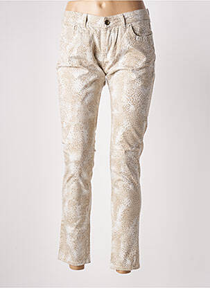 Pantalon 7/8 elasticitate talie joasă bej DOUYOUDOU femeie