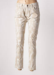 Pantalon 7/8 elasticitate talie joasă bej DOUYOUDOU femeie