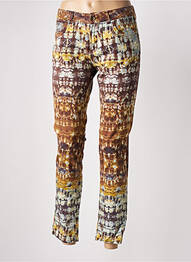 Pantalon 7/8 elasticitate mărime normală maro DOUYOUDOU femme