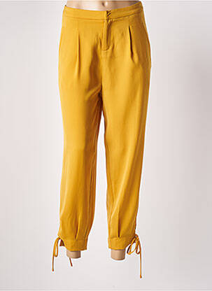 Pantalon drept talie cu cleme talie înaltă galben MOLLY BRACKEN femeie