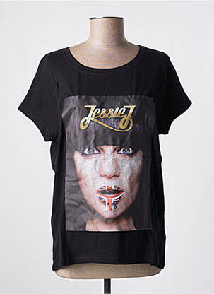 Tricou serigrafie mâneci scurte negru ELEVEN PARIS femeie