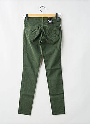 Pantalon slim talie joasă mărime reglabilă verde PEPE JEANS fată