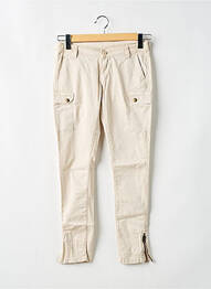 Pantalon cargo țesătură poplin mărime reglabilă bej LE TEMPS DES CERISES fille