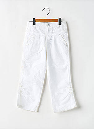 Pantalon drept alb JEAN BOURGET fată