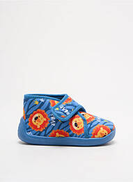 Papuci/pantofi de casă închidere cu arici vârf rotund albastru TOOTI garcon