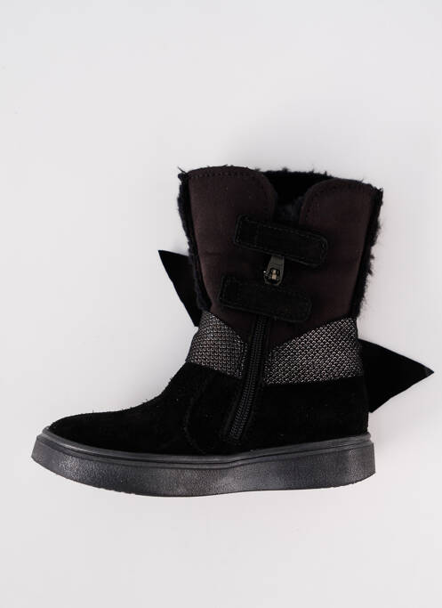 Botine/ghete țesătură satinată vârf rotund negru GBB fille