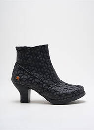 Botine/ghete țesătură satinată toc de 4 la 6 cm negru ART femeie