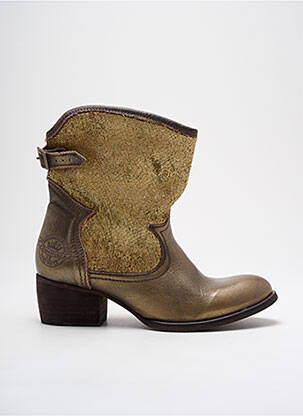 Botine/ghete material neted toc de 4 la 6 cm auriu REPUBLYKA femeie