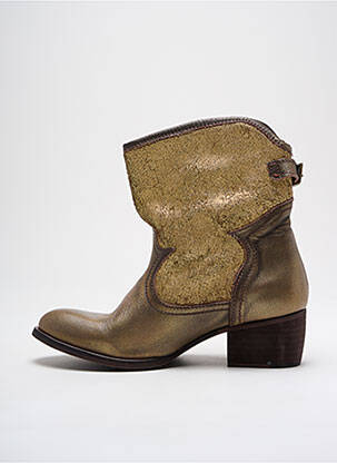 Botine/ghete material neted toc de 4 la 6 cm auriu REPUBLYKA femeie