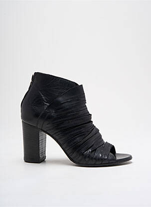 Botine/ghete material neted toc de 7 la 9 cm negru MIMMU femeie