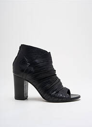 Botine/ghete țesătură satinată toc de 7 la 9 cm negru MIMMU femeie