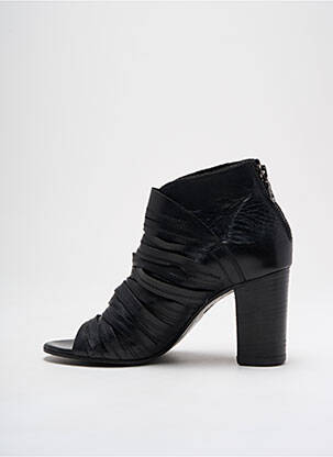 Botine/ghete material neted toc de 7 la 9 cm negru MIMMU femeie