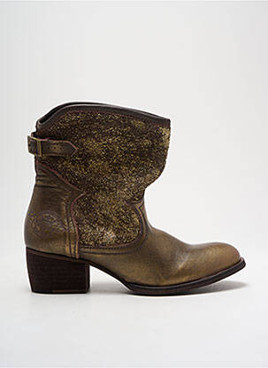 Botine/ghete material neted toc de 4 la 6 cm maro REPUBLYKA femeie